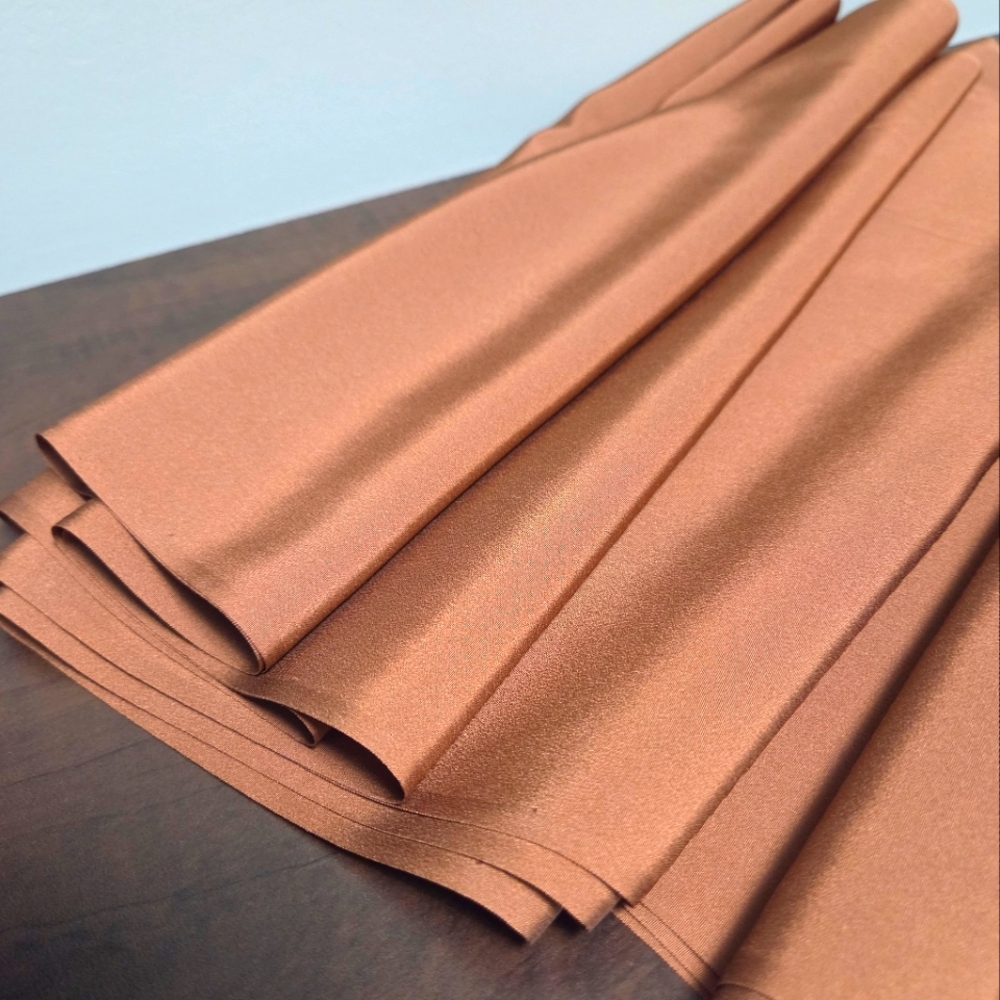 Vintage Japanese Pure Silk Fabric  | Warm Taupe | 400×37cm | Unused